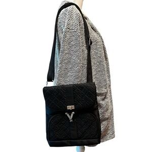 TRAVELON UNISEX BLACK TRAVEL SHOULDER BAG PURSE EXCELLENT CONDITION